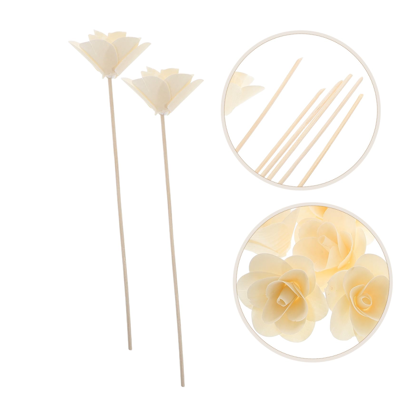 Cabilock 6pièces Bâtonnets Diffuseurs de Parfum Rotin Artificiel Couleur Beige pour Décoration Maison du Bureau Recharge pour Diffuseur Huiles Essentielles