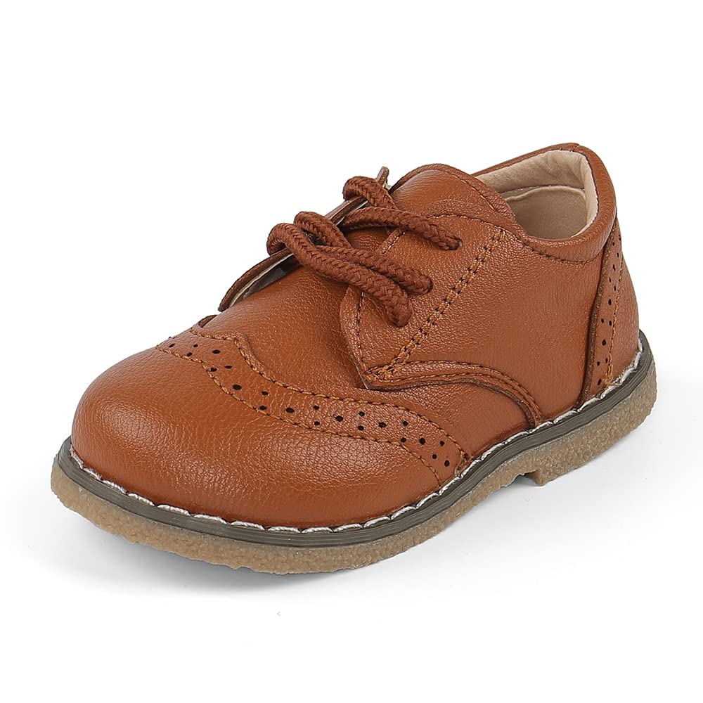 MASOCIO Boys Girls Lace Up Shoes Toddler Little Kids School Shoes Flat Dress Shoes (Toddler/Little Kid)
