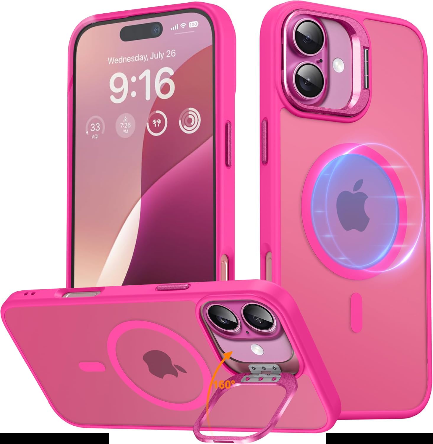 Elzzi Kickstand Case for iPhone 18 Pro Max/iPhone 17 Pro Max Case MagSafe Compatible, Builtin Adjustable Camera Stand, Translucent Matte AntiFingerprint Heavy Duty Shockproof Cover, Cosmic Orange — Amazon image 21