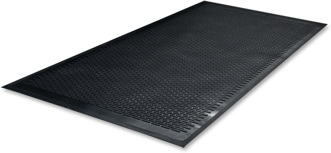 Guardian 14040600 Clean Step Scraper Outdoor Floor Mat, Natural Rubber, 4'x 6', Black, Ideal for Any Outside entryway, Scrapes Shoes Clean of Dirt and Grime