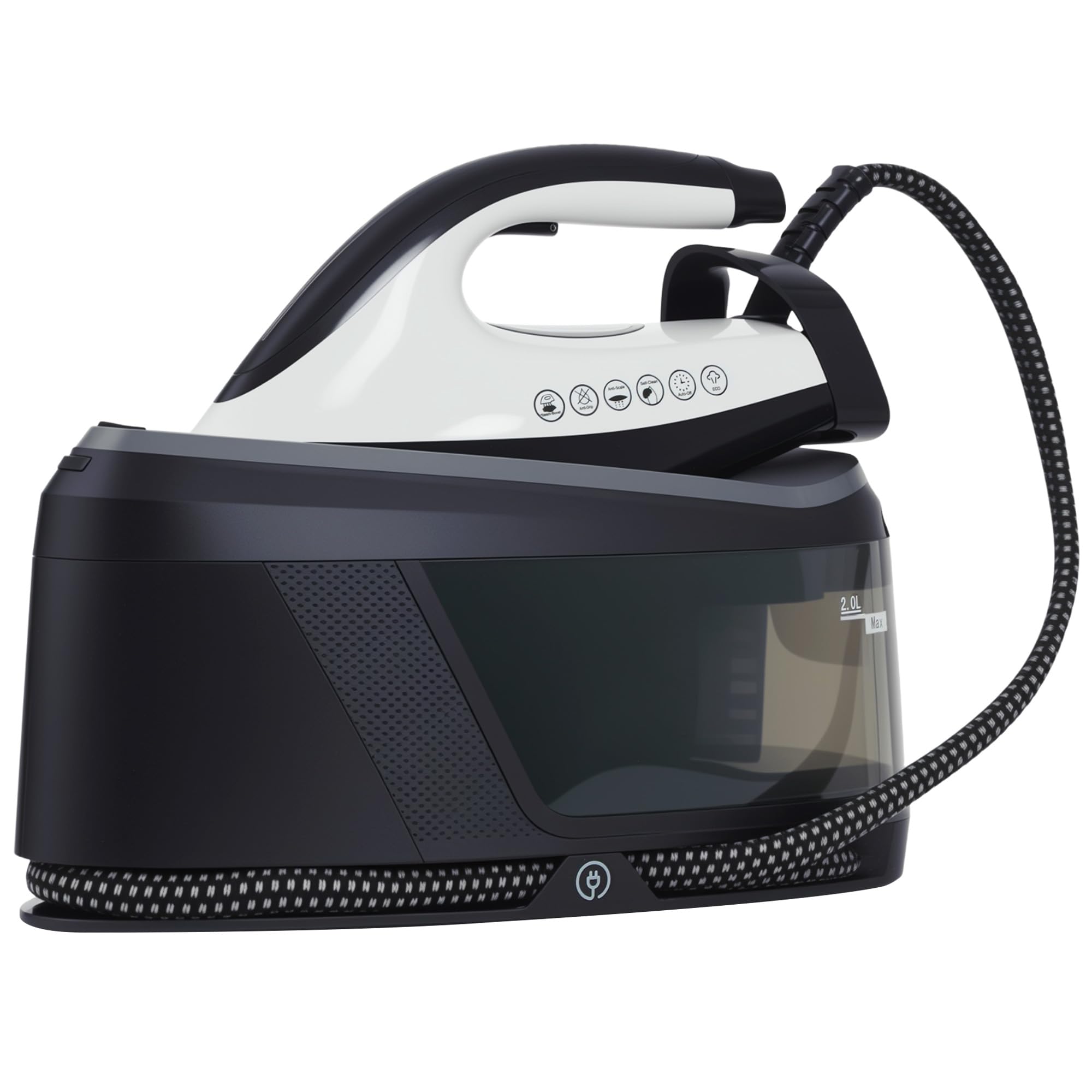 HOMCOM Centro de Planchado 2800W 100 g/min 8 Bares Función ECO Suela de Cerámica Doble Capa Planchado Vertical Potente Apagado Automático Sistema Antical Autolimpieza Depósito Extraíble 2 L Azul