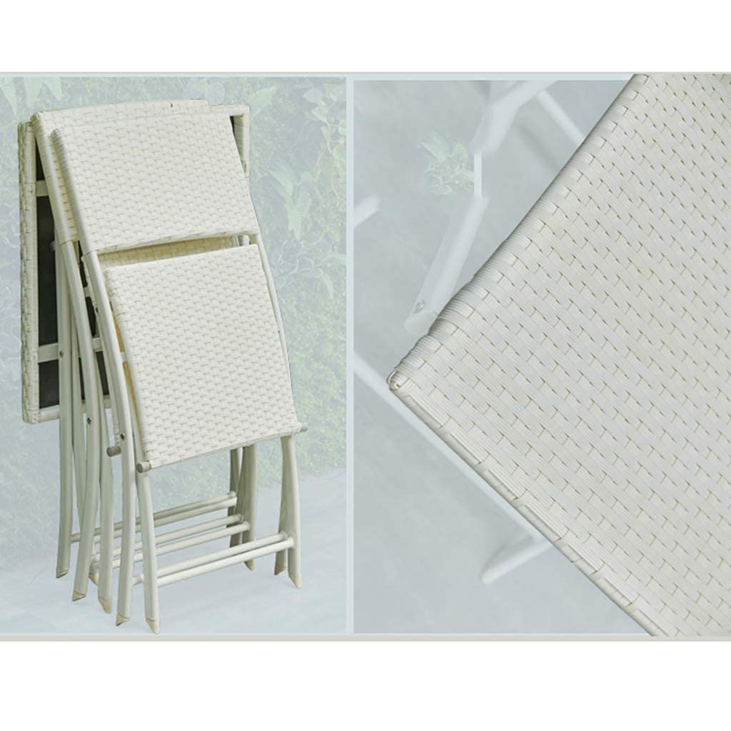 Set da bistrot pieghevole in acciaio resinato per patio, set di mobili da esterno resistenti alle intemperie, struttura in acciaio spesso, PE, set da bistrot da 3 pezzi di T pieghevole da giardino