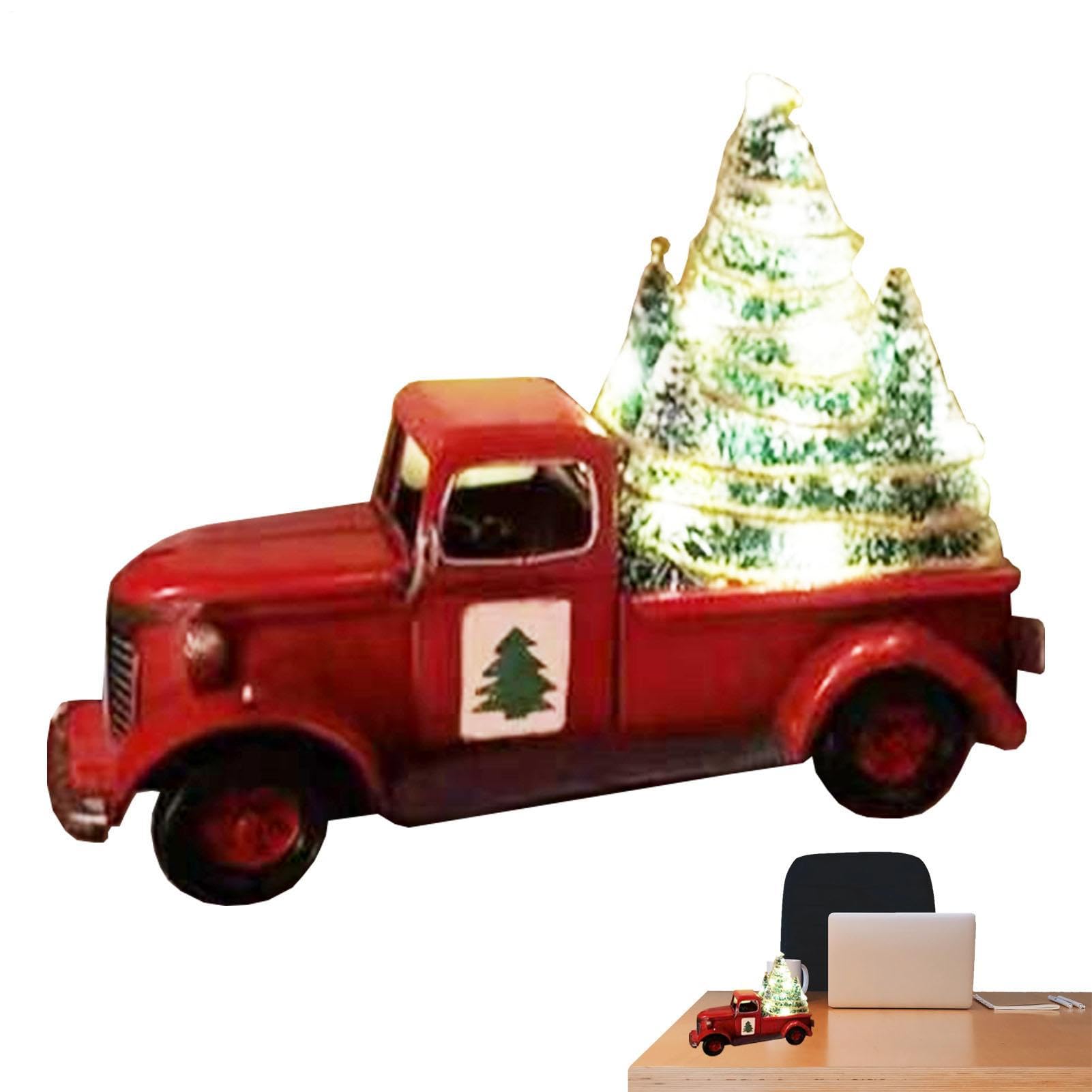 Décoration sapin de Noël camion 3D résine pour illuminer votre intérieur