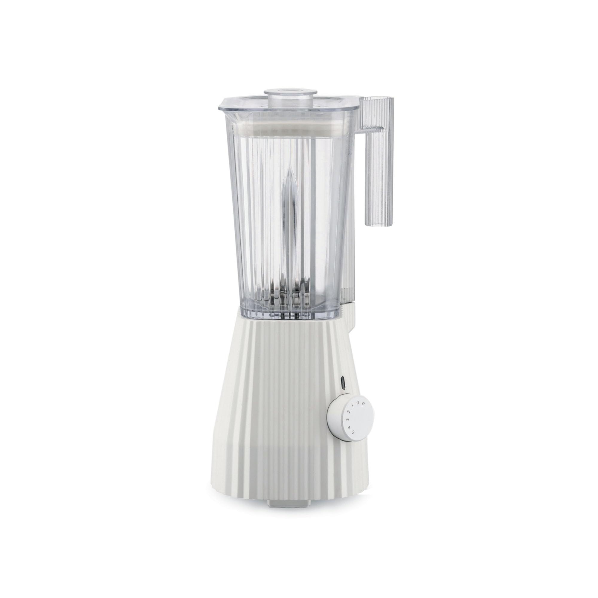 Alessi Plissé MDL09 W, Batidora de Diseño con Jarra Graduada, en Resina Termoplástica, Enchufe Europeo 700W, 1,5l, Blanco