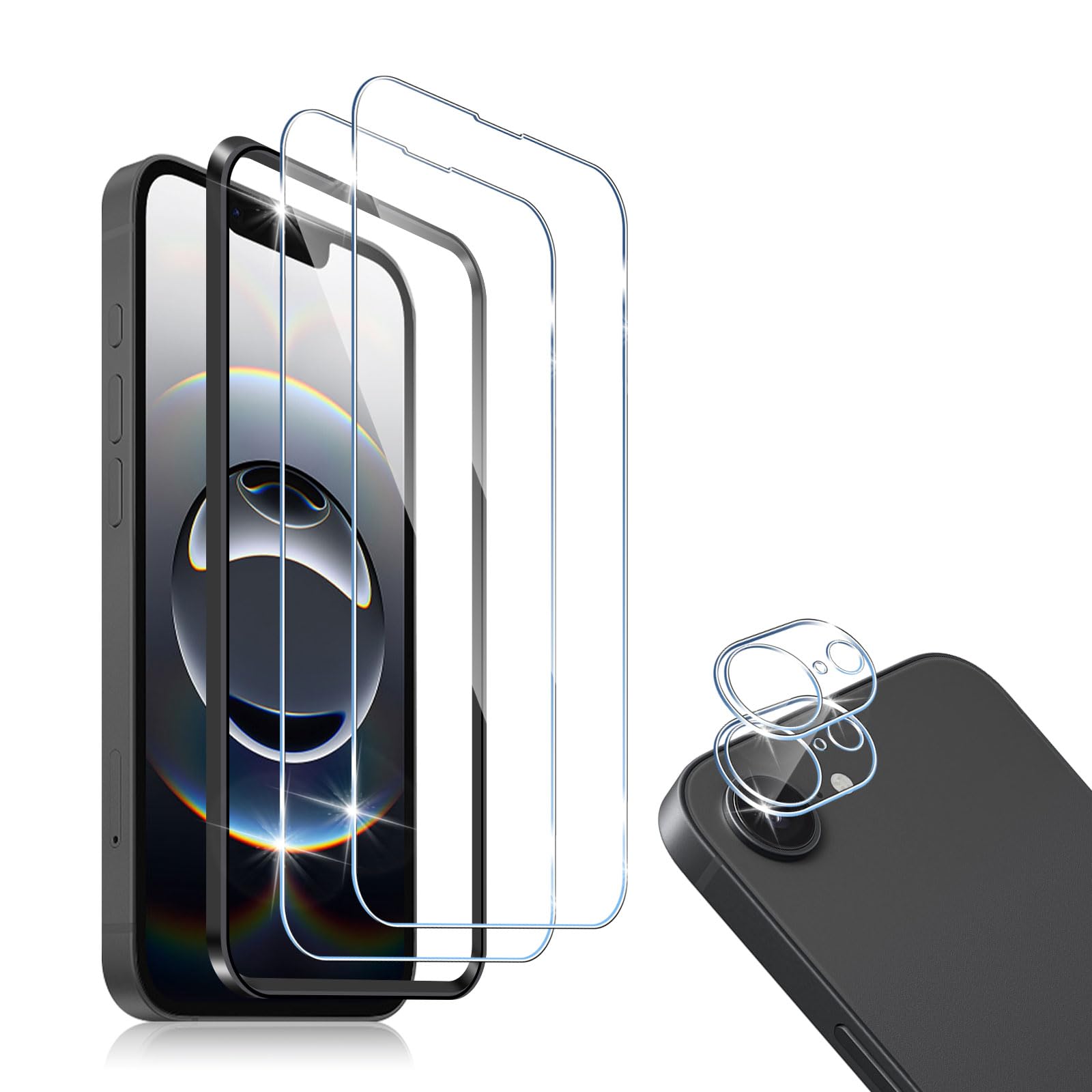 HidWee Compatible Avec Realme GT 7T/Realme GT 7 5G Protection écran, 2 Pièces Verre Trempé + 2 Pièces Caméra Protecteur, 9H Dureté HD Sans Bulles Anti-rayure Protection Décran