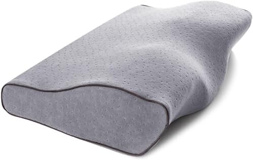 12Pc Almohada De Sueño De Espuma De Memoria Contorno Cervical Ortopédico Cuello Soporte Lavable Gris 1