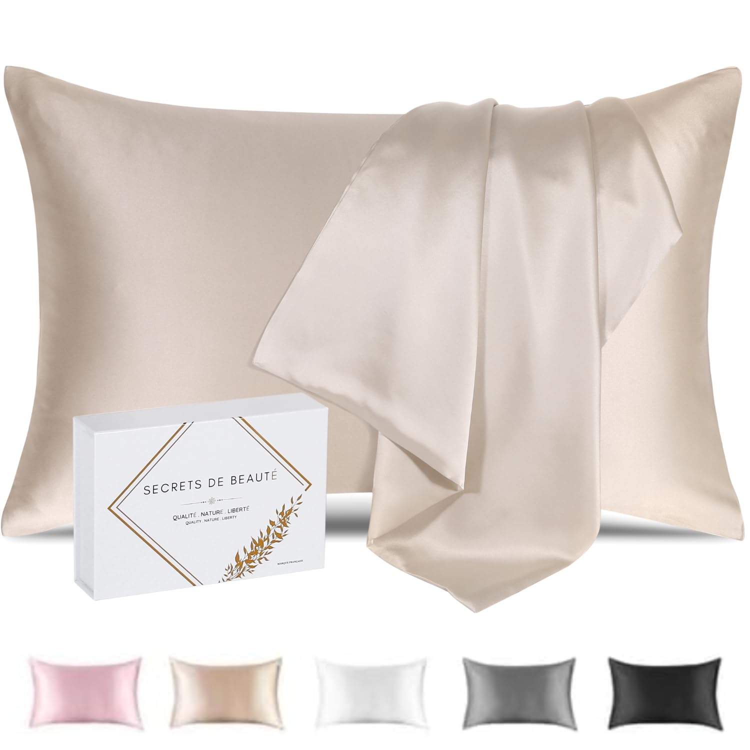 Taie d'oreiller en soie 25 Momme Grade 6A la haute couture du sommeil pour cheveux bouclés