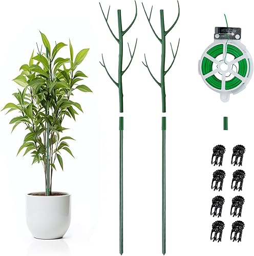 Kutoda Juego de 6 estacas de soporte para plantas de ramitas, se mezcla para plantar, 41.6 pulgadas para plantas trepadoras, estacas para plantas de