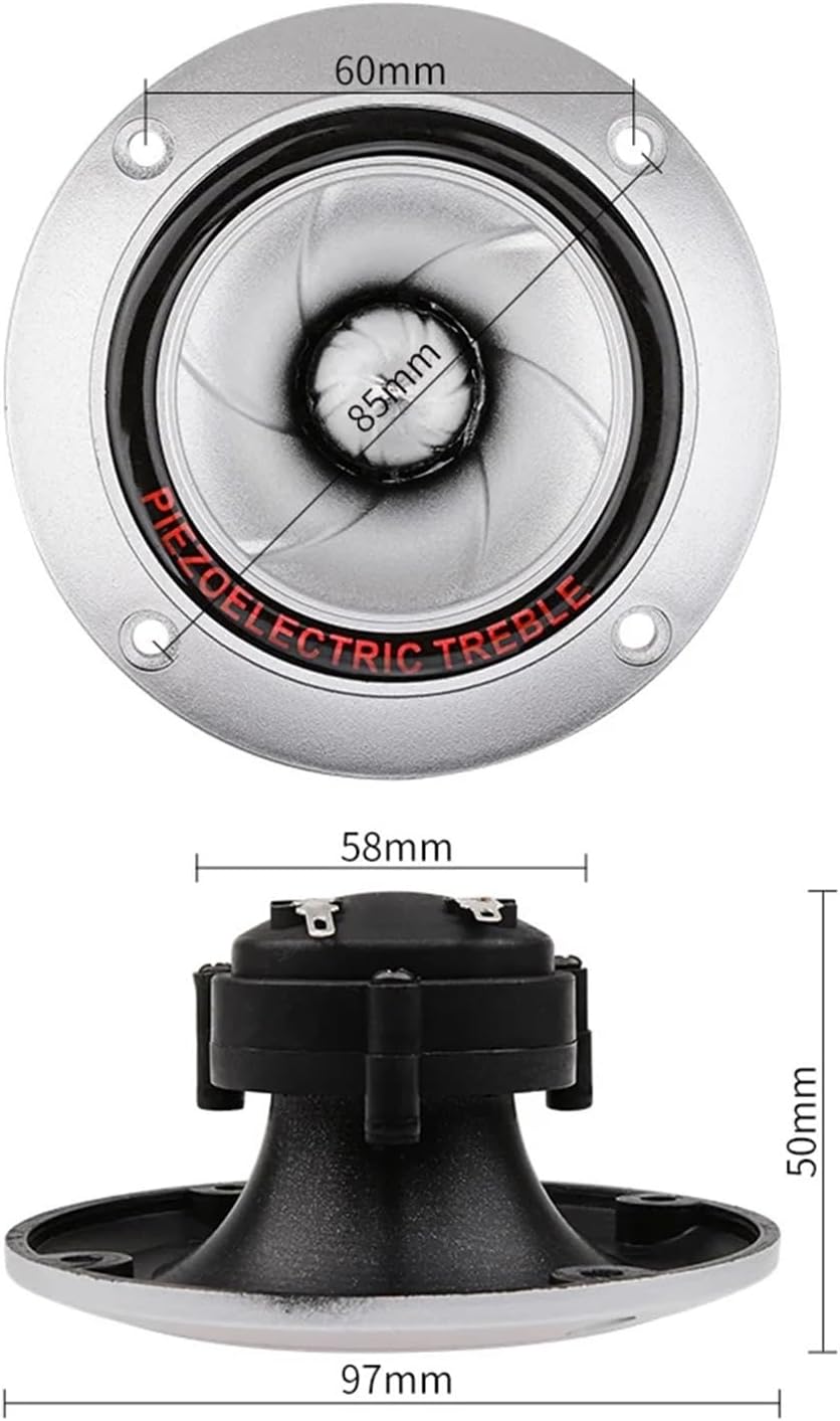 2Pcs Audio Tweeter Piezo Speakers 100W Horn Piezoelectric Sound Speaker Driver Treble Buzzer Loudspeaker