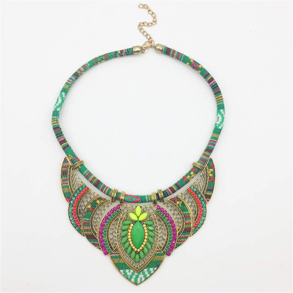 YAZILIND Ethnic Style Chunky Colorful Collar Festival Tribal Beaded Bib Choker Costume Necklace image 2
