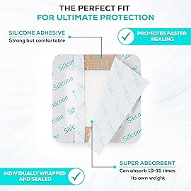 MedVanceTM Silicone - Bordered Silicone Adhesive Foam Dressing, Size 3x3, (1.8x1.8 pad), Box of 5 dressings