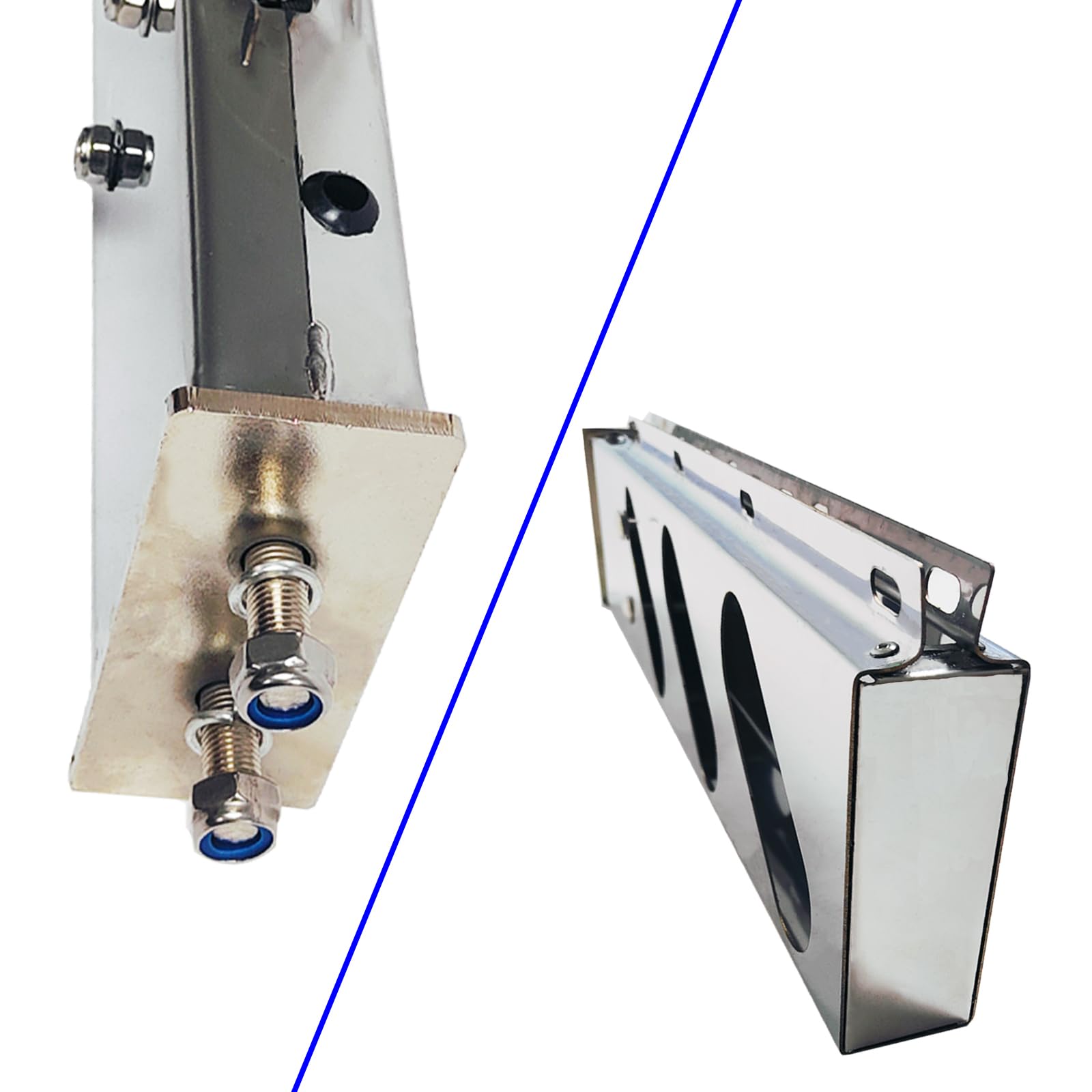 Soportes de acero inoxidable con cintas reflectantes de aluminio y recortes de luz ovalados de 2.5 pulgadas de longitud y 30 pulgadas de longitud, para remolques de semirremolques, paquete de 2