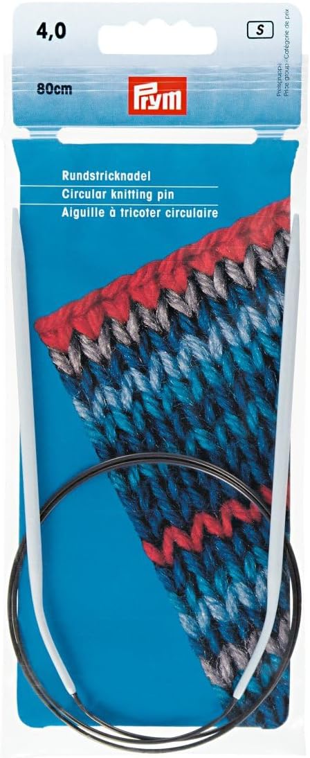 Prym Circular Knitting Pins alu pearl grey 80 cm 4,00 mm