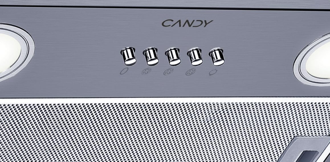 Candy Campana CBG625/1X grupo filtrante, 3 niveles de potencia, Capacidad extracción 200m3/h, Luces led, Panel antigrasa, Filtros carbono, 74W, 63dB, Gris, 13 x 52 x 28 cm - 2