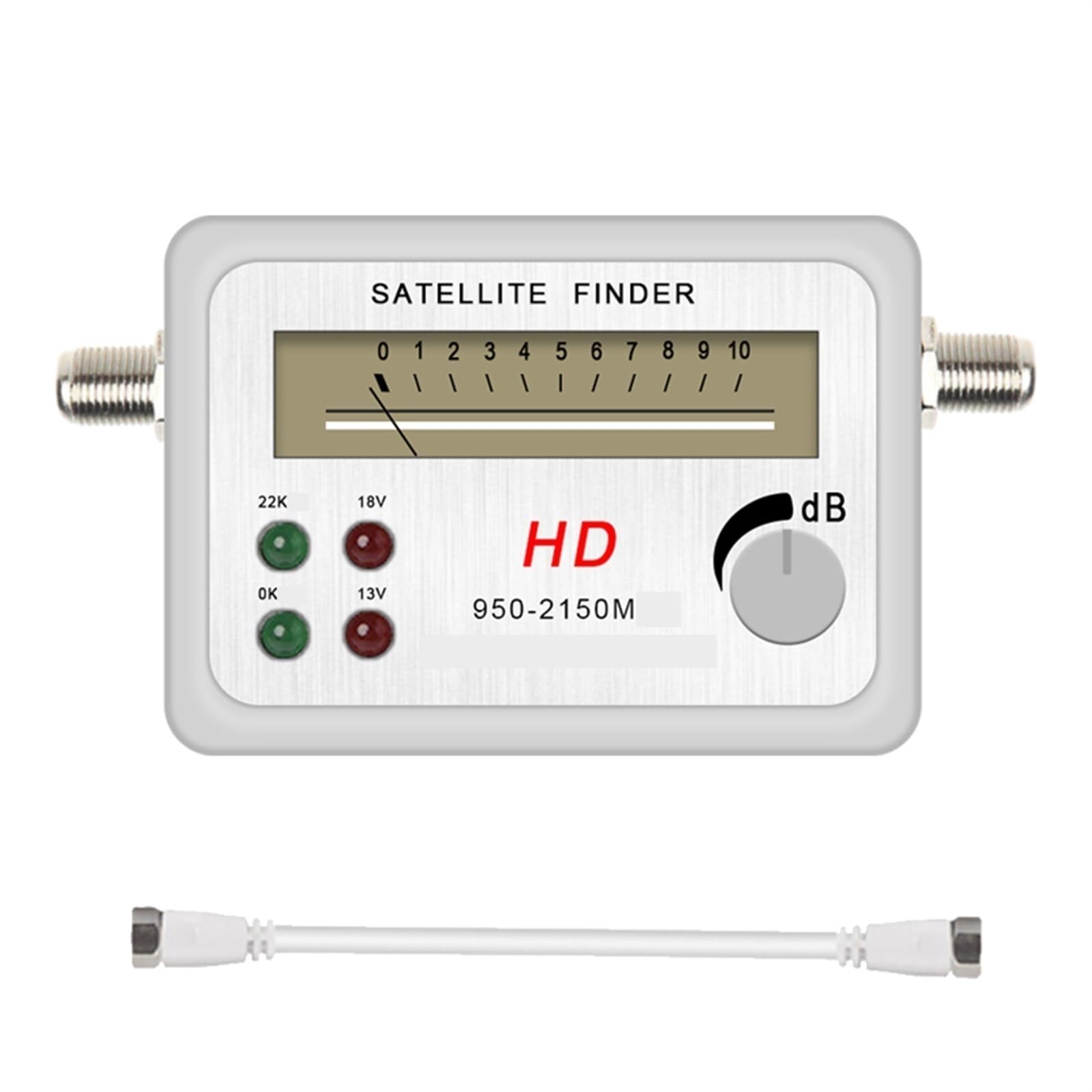 Sat Finder TV HD Wizjer Satelitarny Cyfrowy Miernik Sygnału Receptor Do Anteny Telewizyjnej LNB Direc Wzmacniacz Satfinder Szybkie Skanowanie(Added White cable)