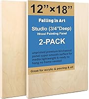 Vista 14 de Falling in Art Kit de paneles de madera de abedul sin terminar para pintura, lienzo de madera, paquete de 4 unidades de 4 x 12 pulgadas de estudio