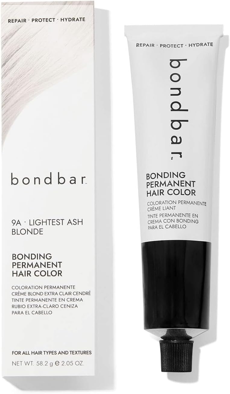 9A Lightest Ash Blonde Bonding Permanent Creme Hair Color, Repairing hair dye for all hair types, Vegan, Built in Bonding, 2.05 Oz