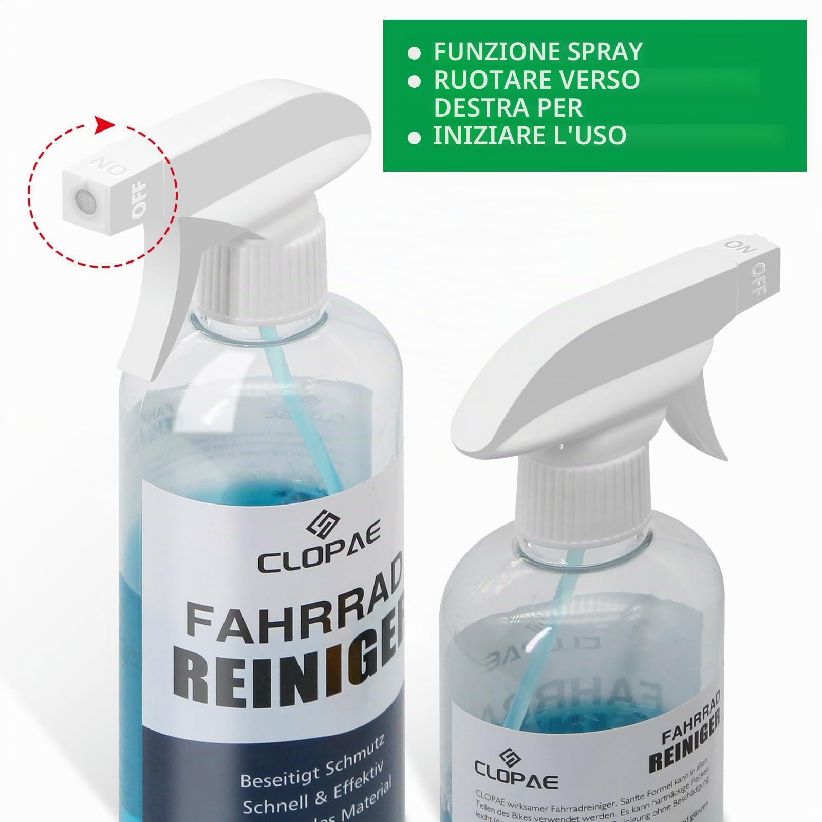CLOPAE Kit Pulizia Bici, Bicicletta Clean Brush Kit Strumenti di Pulizia per Bici Catena con 500 ml Detergente per Catene, Lavacatena Bici Pulizia Profonda