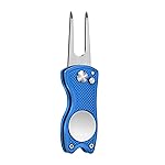 Mile High Life All Metal Foldable Golf Divot Tool with Pop-up Button & Magnetic Ball Marker (Multi-Colors/Shape)