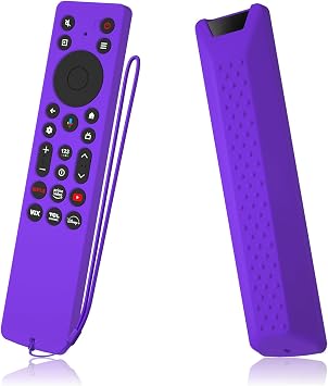 Silicone Cover for TCL RC813A Remote 2025 QM6K Series Remote Silicone Protective Skin Case Anti-Slip Cover with LanyardPurple