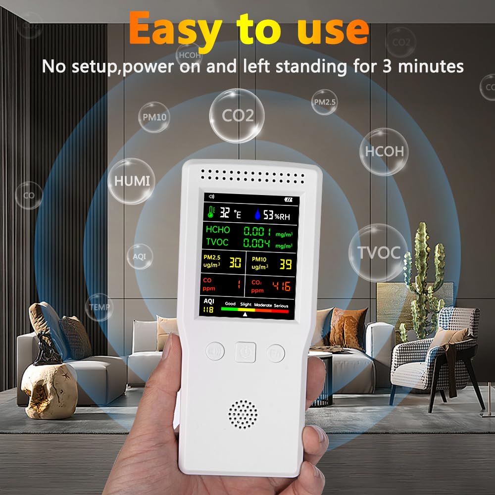 9 In 1 Air Quality Meter PM2.5 PM10 CO TVOC HCHO AQI Temperature - View #10