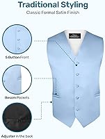 Vista 3 de S.H. Churchill & Co. Conjunto de chaleco de 4 piezas para hombre, con corbatín, corbata para el cuello y pañuelo de bolsillo