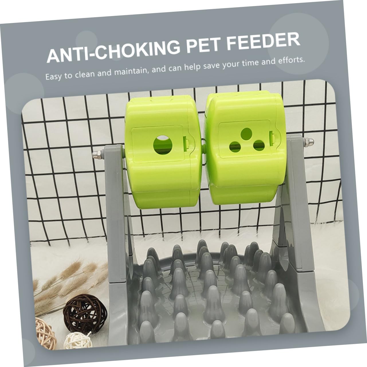 Happyyami Juguete con Fugas De Rodillos Comederos para Perros Comida De Gato Juguete Alimentador Lento para Gatos Alimentador Automático De Comida para Perros Alimento Abs El