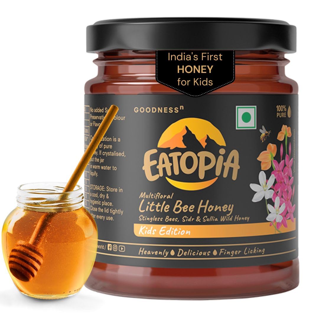 Eatopia Little Stingless Bees Honey 250gm | 100% Pure & Natural Honey | Pure Honey with No Added Sugar | Immunity Booster | NMR Tested | Sidr & Sullia Wild Flower Honey (Multifloral) (B0CM3Y29DM) Amazon Price History, Amazon Price Tracker