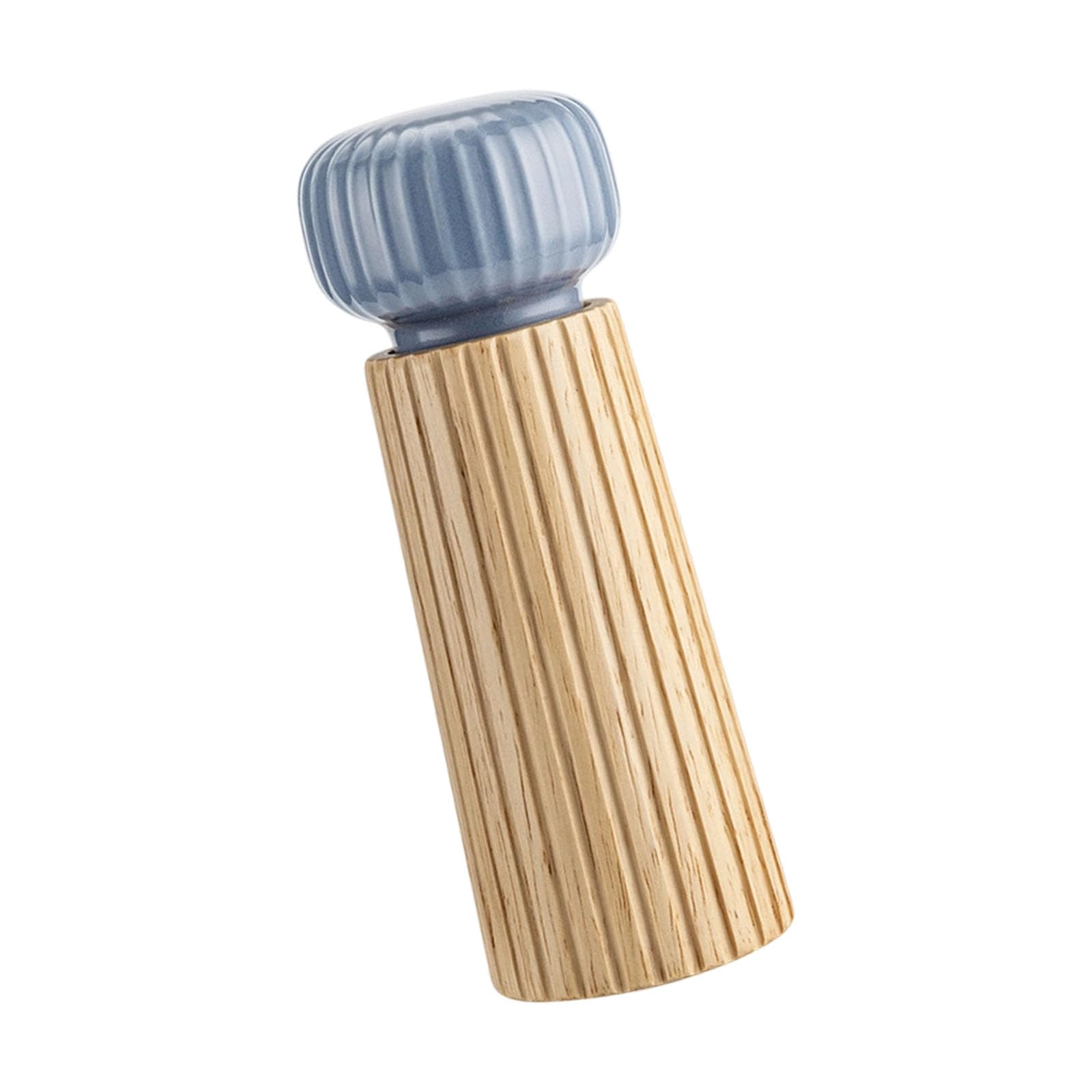 Btgghytr Wooden Seasoning Grinder with Ceramic Spices Container Salts and Peppers Mill Kitchen Tool Earthenware Center Seasoning Mill