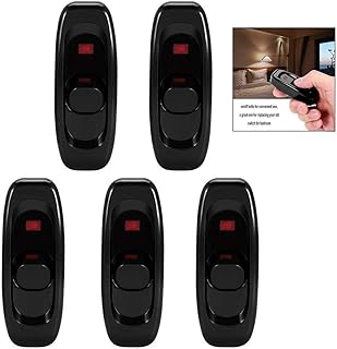 iwobi 5 Pcs Feed-Through Table Desk Lamp Cord Cable Switch,AC 250V 10A Inline ON/Off Rocker Switch with LED Indicator Light