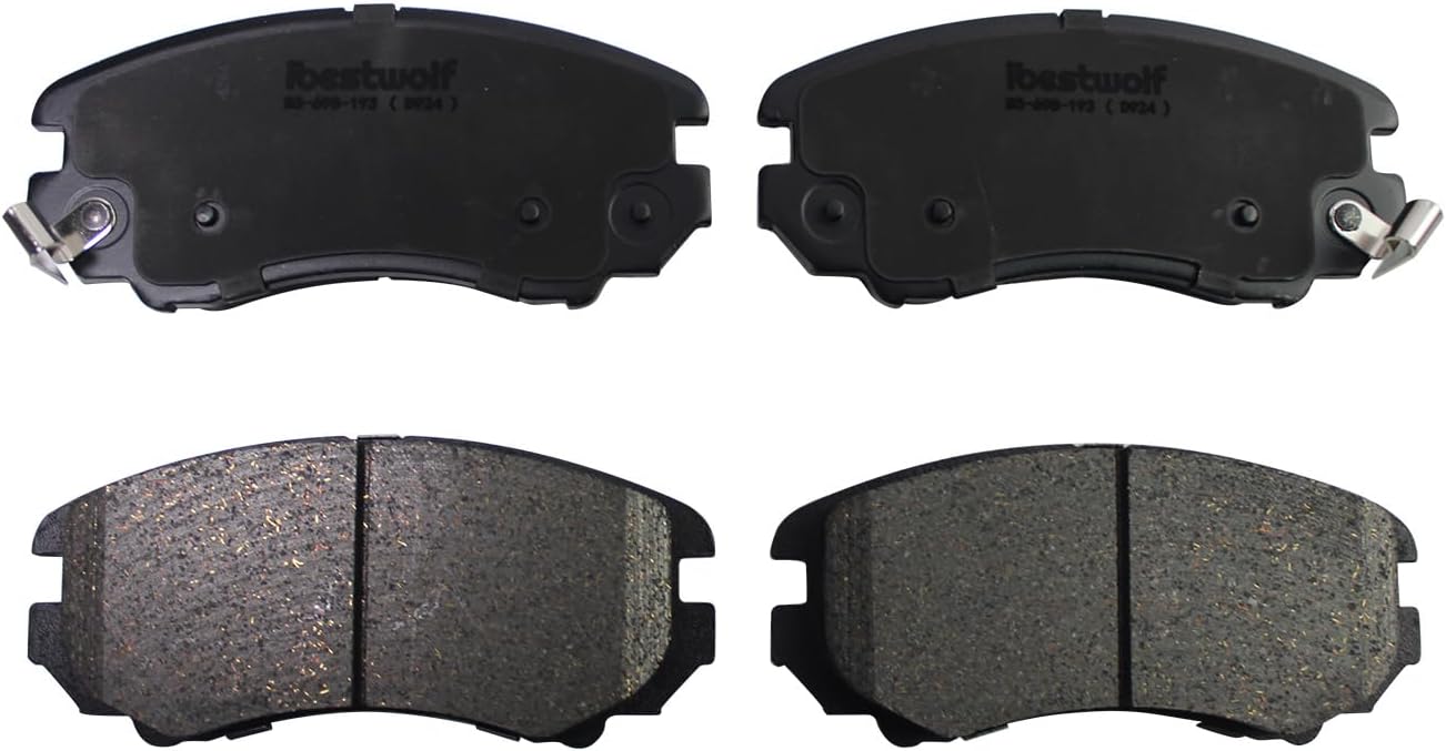 Front and Rear Ceramic Brake Pads for 2007-2010 Hyundai Elantra 2003-2008 Sonata 2005-2009 Tucson for 2003-2009 Kia Magentis 2003-2010 Optima 2005-2010 Sportage P-924 P-813