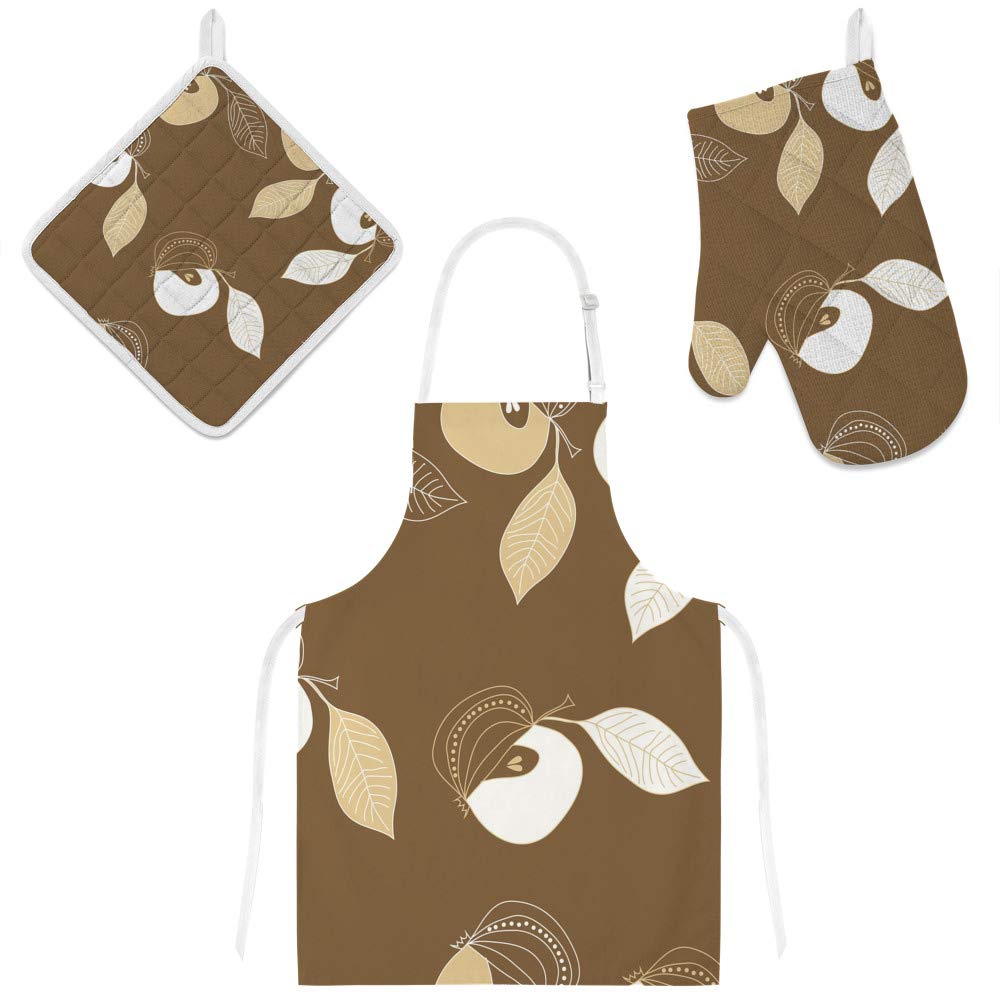 Tablier de cuisine avec poches étanche gant et manique motif monstre