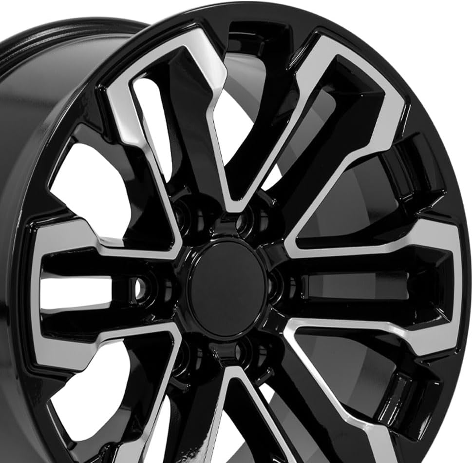 OE Wheels CV69 18 Inch Rim Fits Silverado 1500 Style 6x139.7 18x8.5 Gloss Black Machined - Hollander 5905 (1)