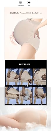 BIMEI Fake Pregnant Belly Briefs Cover Adult Belly Filler Pregnant Woman Actor Bag Accessories