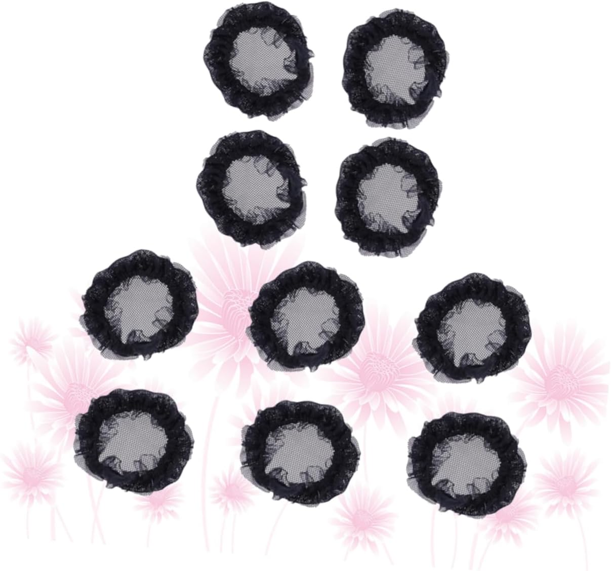 BESTYASH 10pcs Invisible Hair Nets for Ballet Dance Delicate Hair Bun Covers Elegant Headdress for Women for Dance Parties and Special Occasions Black