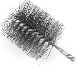 SLYNSHome Chimney Cleaning Brush - 4 Inch Round - Fireplace Flue Sweep Whip Cleaner Nylon Bristles Funnel Wire Brush Vent Pipeline Chimney