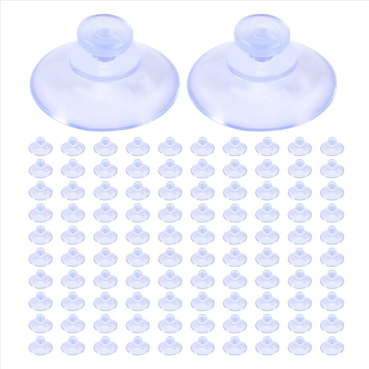 Sankaka 100Pcs Transparent Suction Cups, Plastic Pads Without Hooks for Outdoor, Kitchen,Bathroom,Window 20Mm