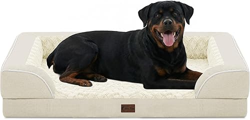 Camas Ortopédicas para Perros de Tamaño Extra Grande, Cama para Mascotas de Espuma Viscoelástica Impermeable XL con Lados de 48 x 30 Pulgadas, Cama