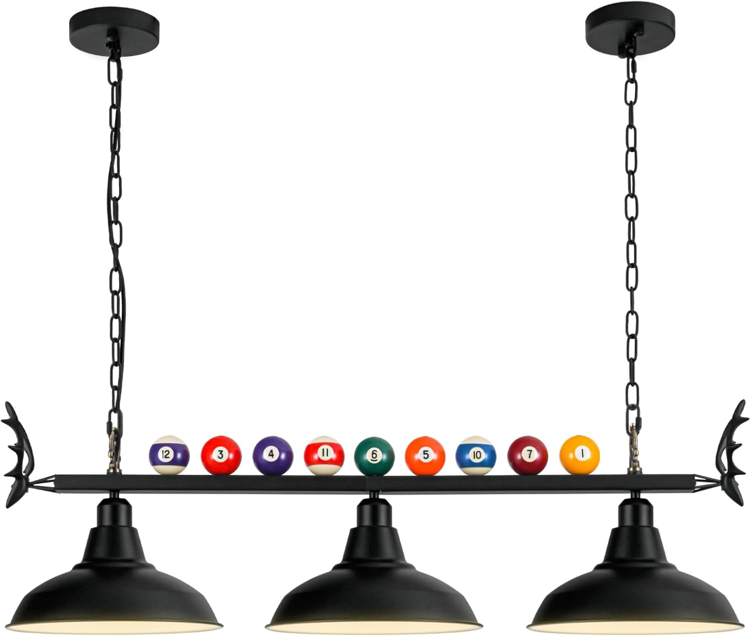 Pool Table Light, Billiard Light for 7' 8' 9' Pool Table, Hanging Billiards Light for Billiard Room, Game Room, Restaurant, Coffee Shop (3 Lights)