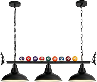 Pool Table Light, Billiard Light for 7' 8' 9' Pool Table, Hanging Billiards Light for Billiard Room, Game Room, Restaurant, Coffee Shop (3 Lights)