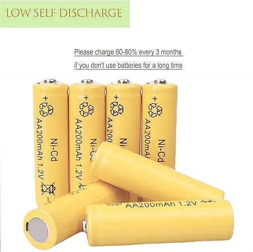 Miniatura 6 de Paquete de 12 baterías recargables Ni-Cd de 1.2 V AA 200 mAh para luces solares, iluminación de paisaje de césped (tamaño AA)