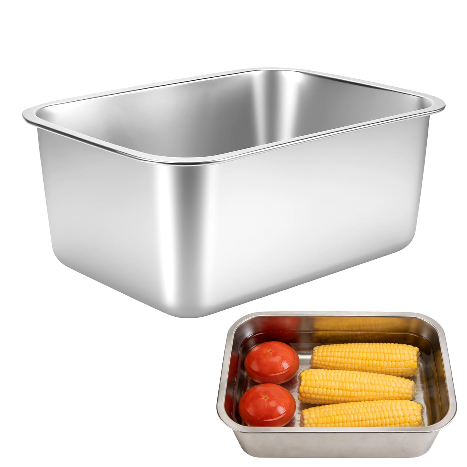 Bassine à vaisselle en acier inoxydable idéale pour préparer les repas de famille au quotidien