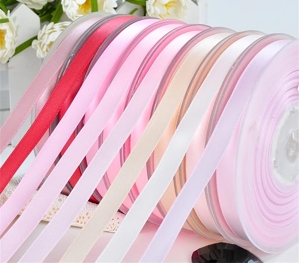 Cinta de satén de una sola cara de 100 yardas para decoración de bodas, cintas de flores hechas a mano para envolver regalos