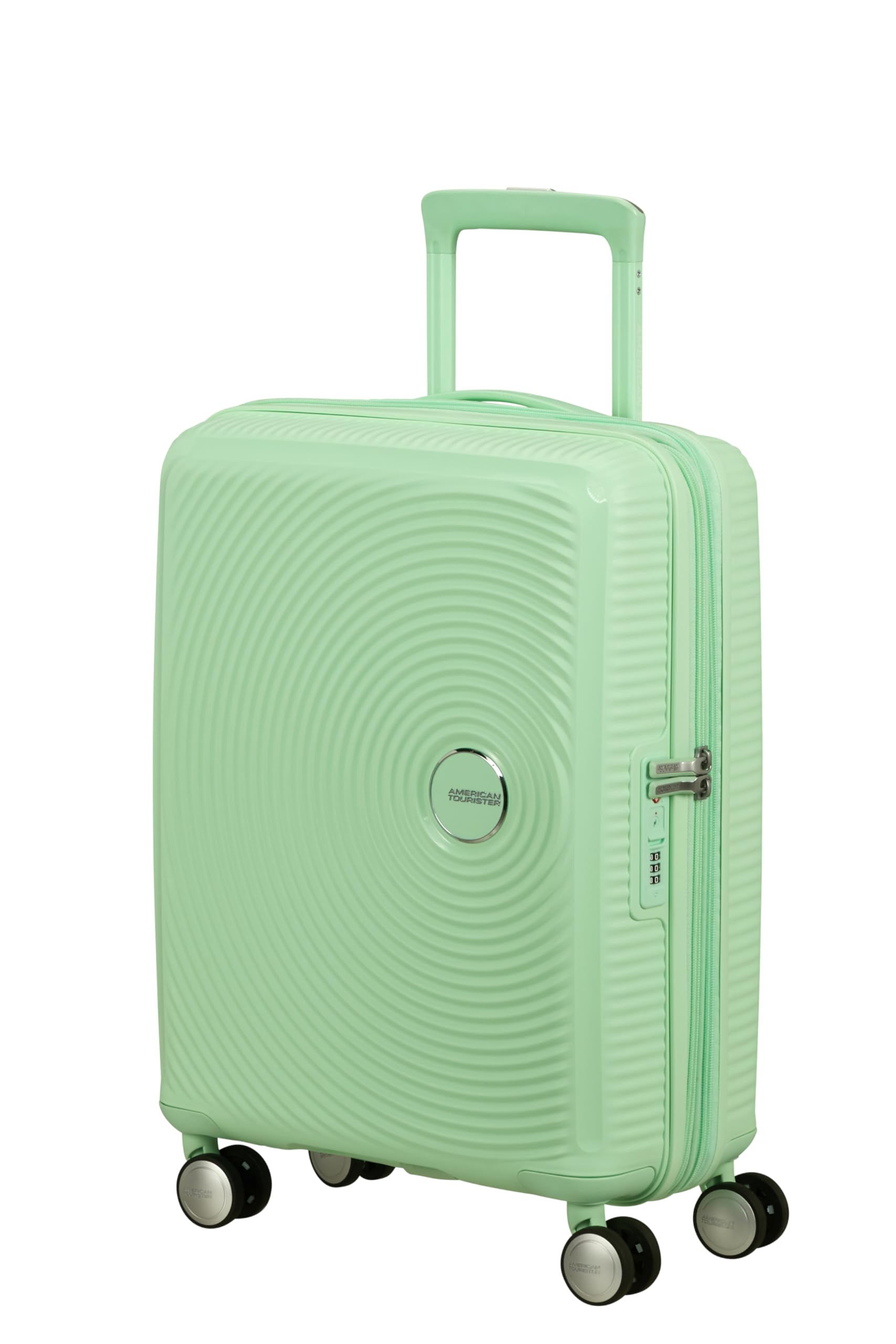 American Tourister Soundbox - Handgepäckkoffer 55 x 40 x 20/23 cm - Hartschalen-Kabinentrolley für EasyJet & die meisten Fluggesellschaften, erweiterbar, 35.5/41L, Grün (Pastel Green)