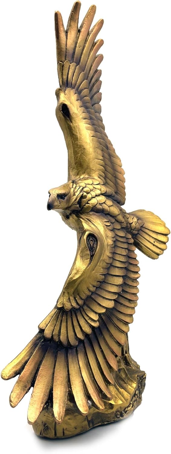 13 Inch Resin Eagle Statue Sculpture Frgurine Gift for Home Office Living Room Desktop Display Decorative Decoration