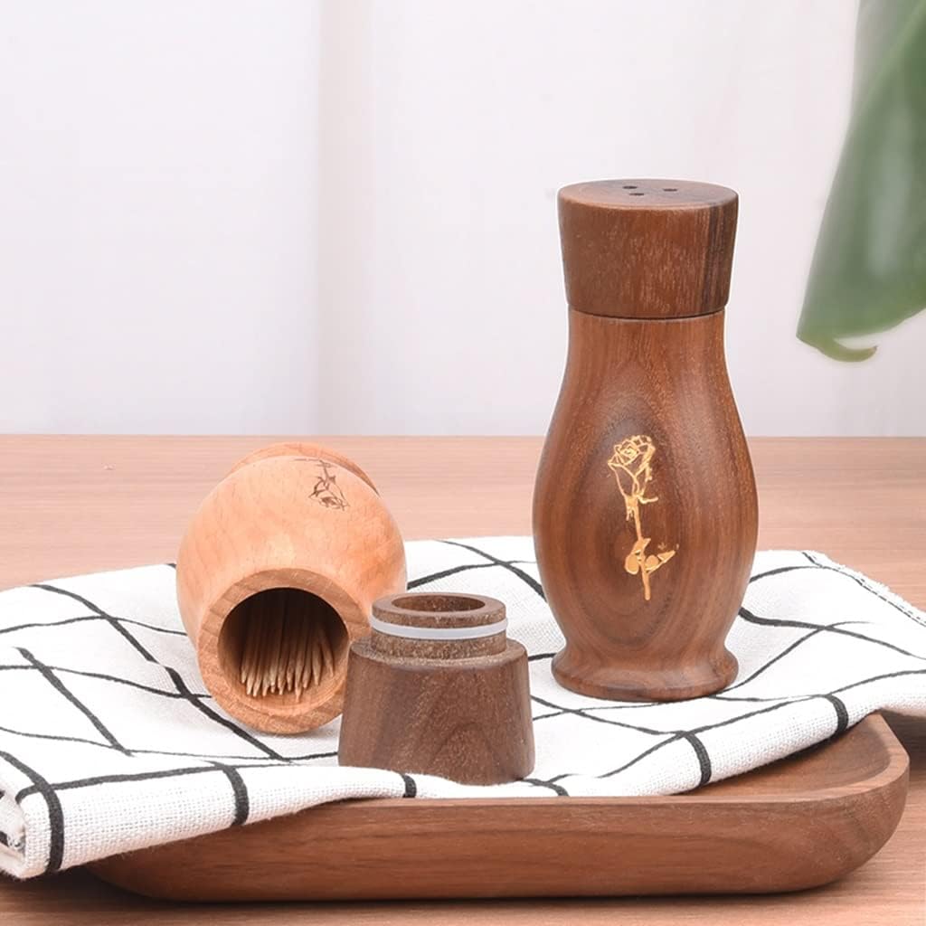 Toothpick Dispenser Portable Chinese Style Retro Toothpick Bottle Home Kitchen Gadgets Desktop Toothpick Holder Dispenser Toothpicks for Appetizers(D)