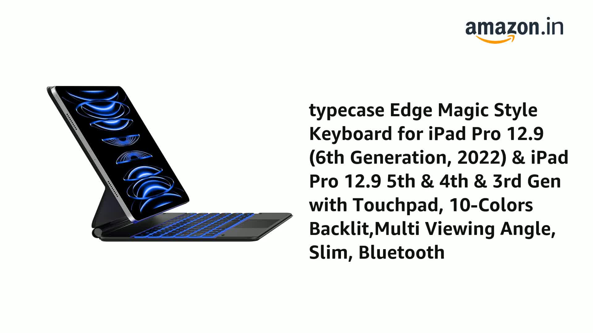 typecase Edge iPad Air 13 Inch Case Keyboard (M3/M2, 2025/2024