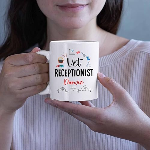 Vista 42 de Taza de café de recepcionista médica personalizada, taza de té blanca de recepcionista médica, taza de té blanca de 11 onzas, taza de café Taza