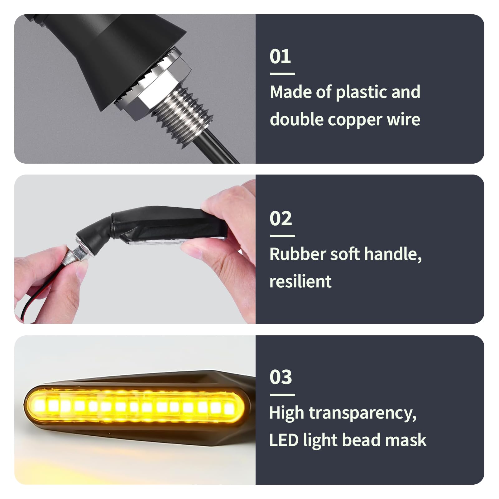 2 Piezas Intermitentes Moto LED 12V Universales, Luz Señal de Giro Ámbar con 12 LED, Luz Estroboscópica Impermeable para Motocicleta Scooter Bicicleta Coche Indicador Señalización Compacto