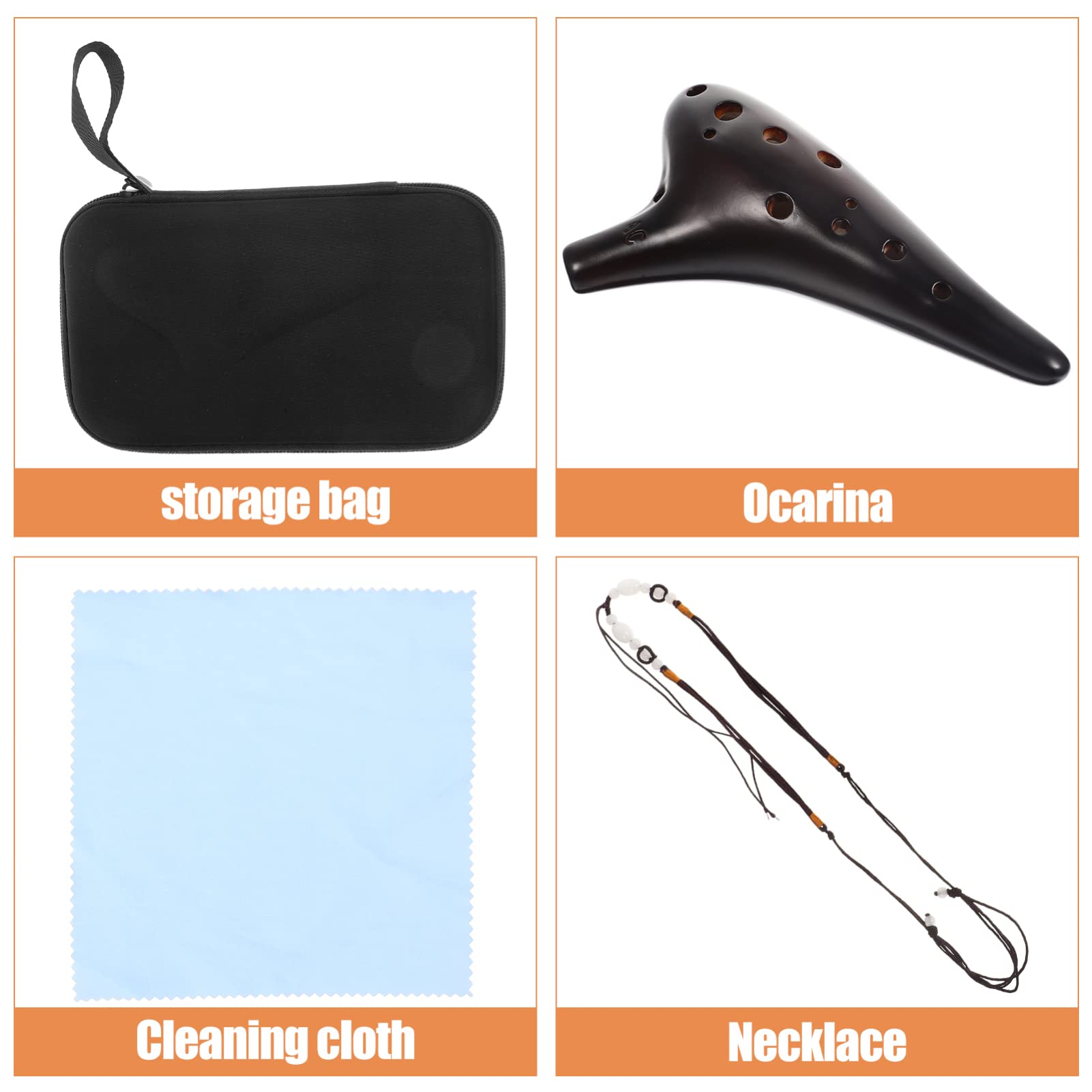 SUPVOX Ocarina Classica in Ceramica a 12 Fori, Facile da Imparare e Leggera, Custodia Inclusa per Principianti e Amanti della Musica